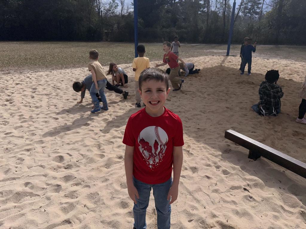 First Graders on Playground