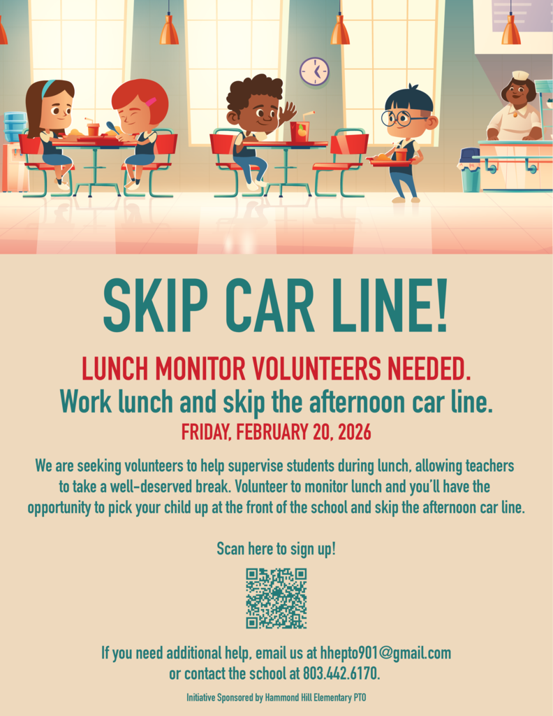 kids eating in a lunchroom with details about skipping car line and monitoring lunch