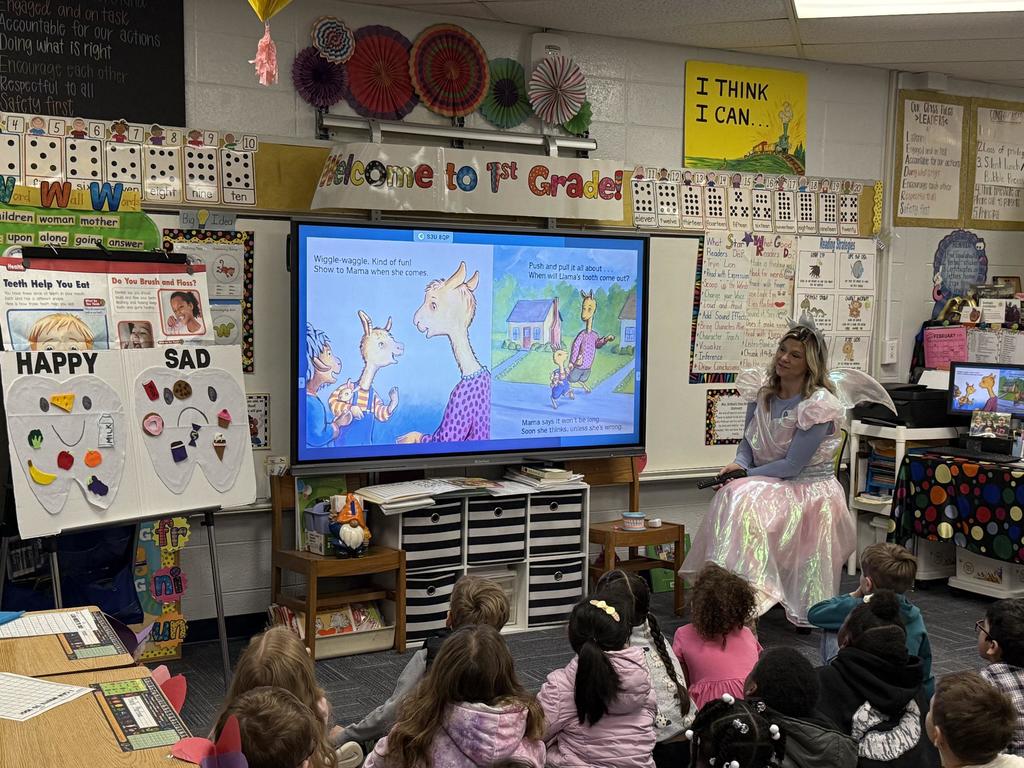 First Grade Visitor = Dental Health Month