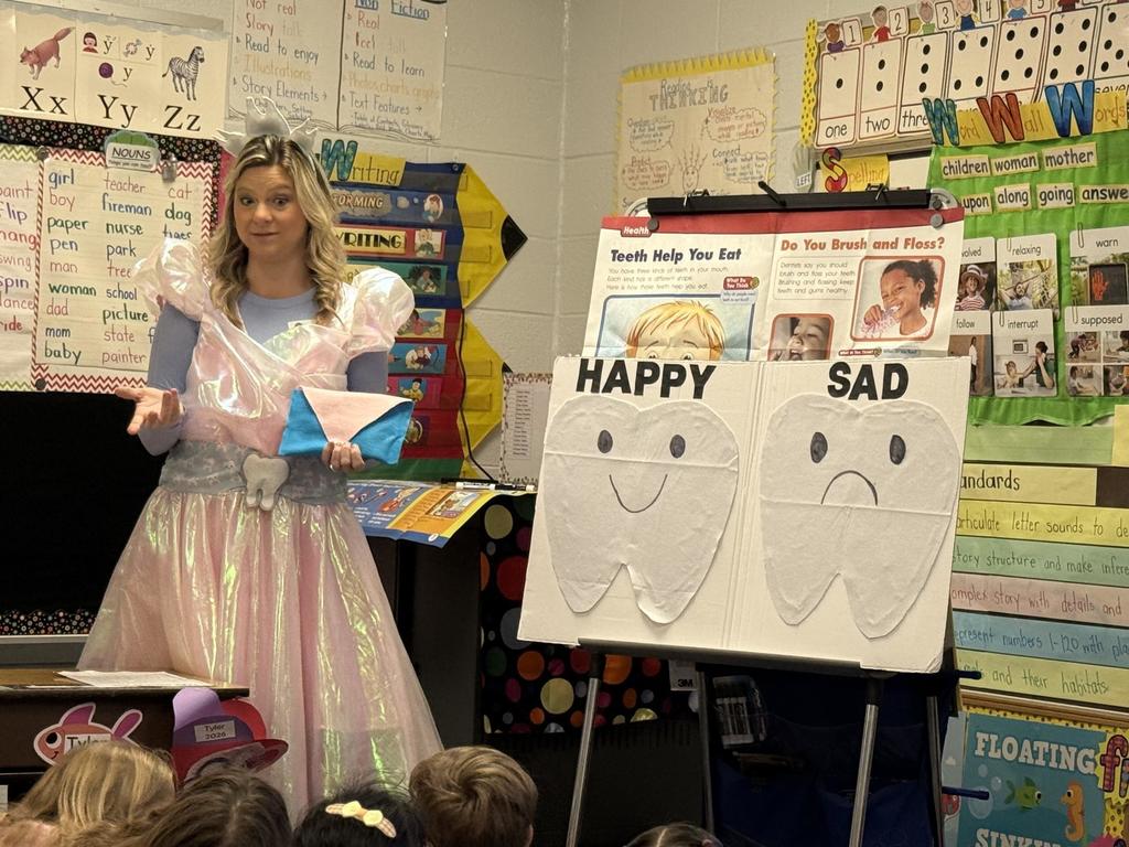 First Grade Visitor = Dental Health Month