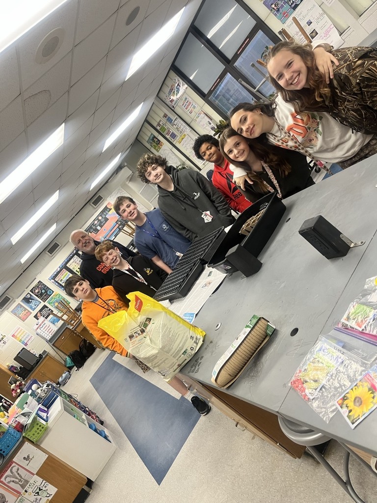Students in gardening class