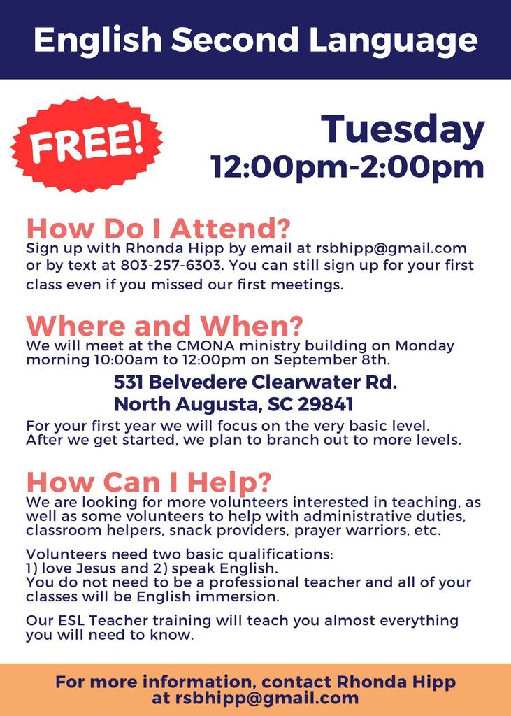 English as a Second Language Program