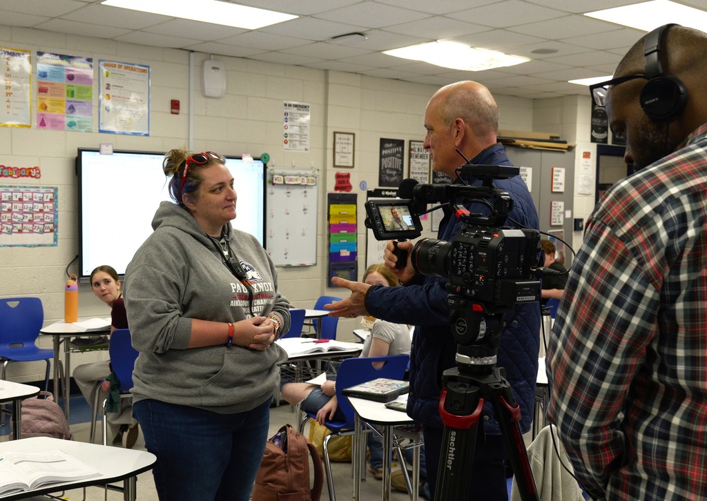 Heather Parliament speaks to WJBF News Channel 6 in her classroom.