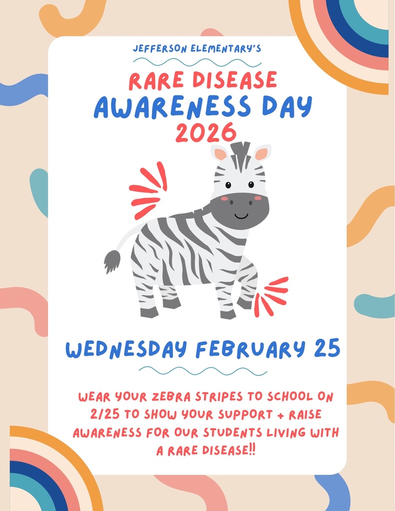 A flyer with a zebra provides information about Rare Disease Awareness Day on Wednesday, February 25th. 