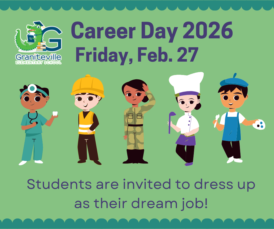 Career day 2026 Friday Feb. 27 Students are invited to dress up as their dream job.