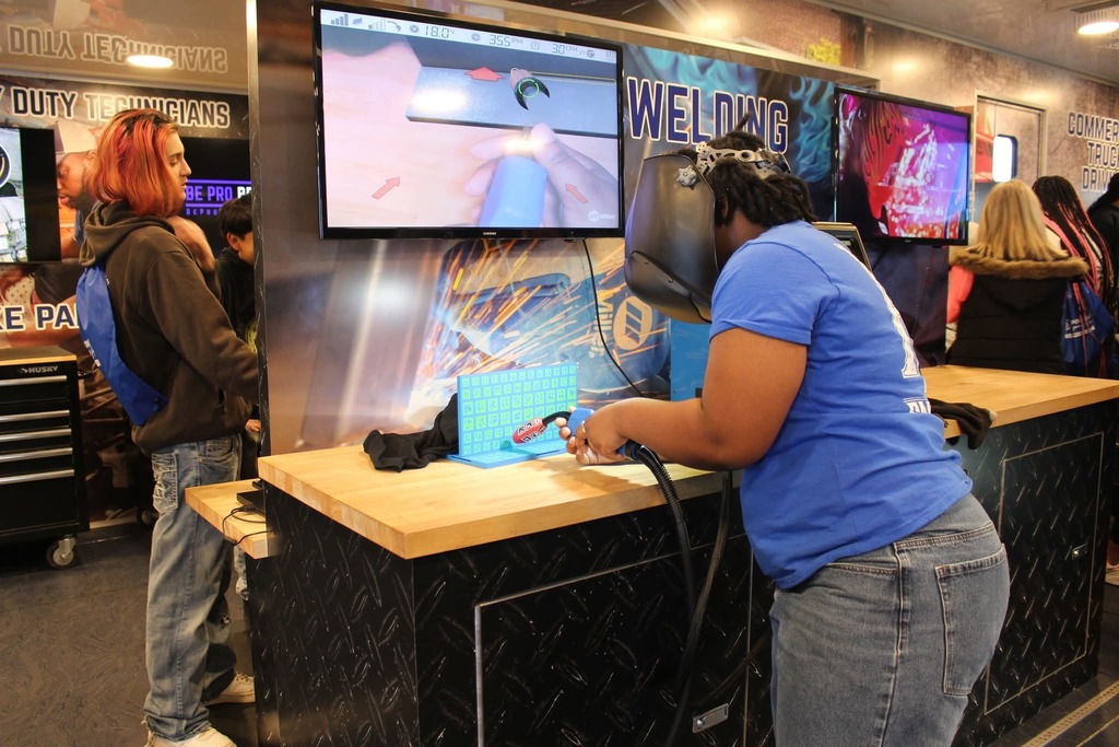 students participating in power up career fair activities