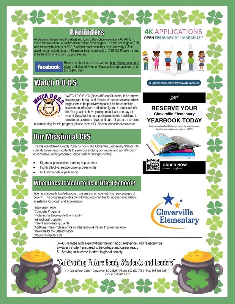 March Newsletter Back