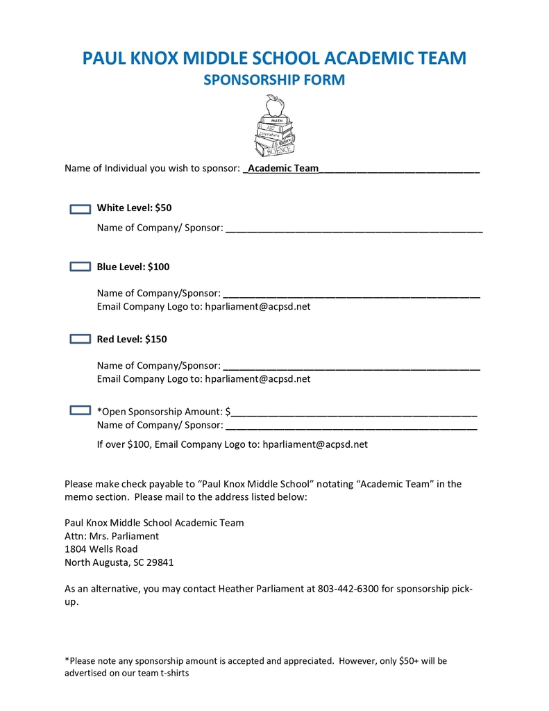 Sponsorship form page 2