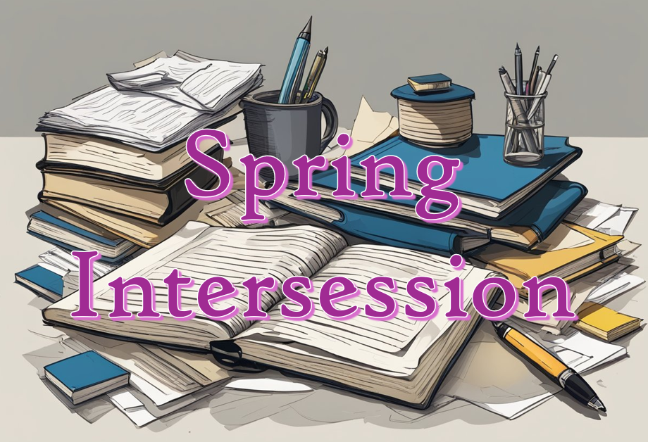 Spring Intersession - stack of books 