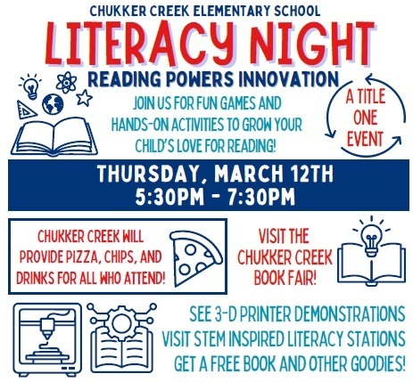 Literacy Night Flyer with STEM Clipart
