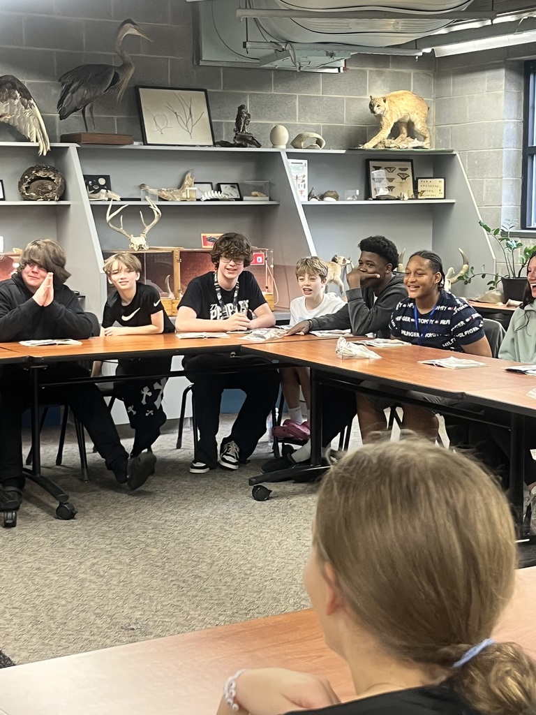 students looking at a presenter