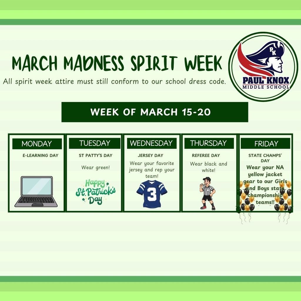 Don't miss out on the fun of our March Madness Spirit Week!