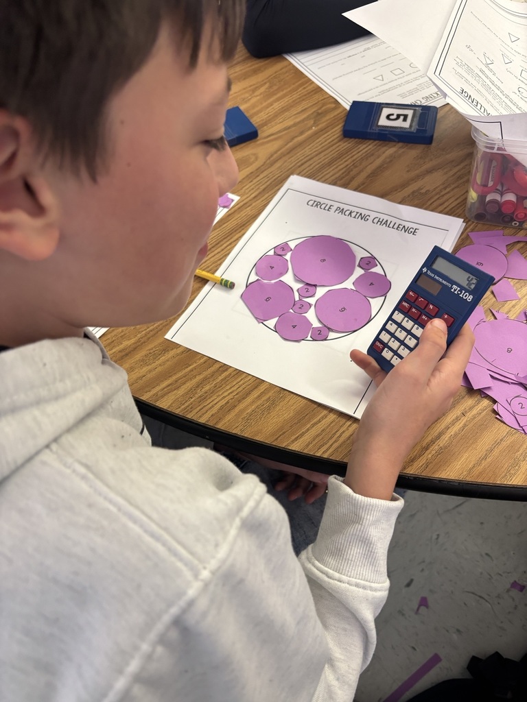 Student completing PI day lesson.