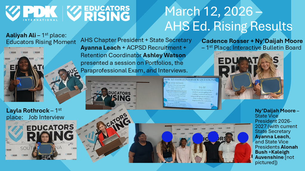 photo highlighting student success, text in post