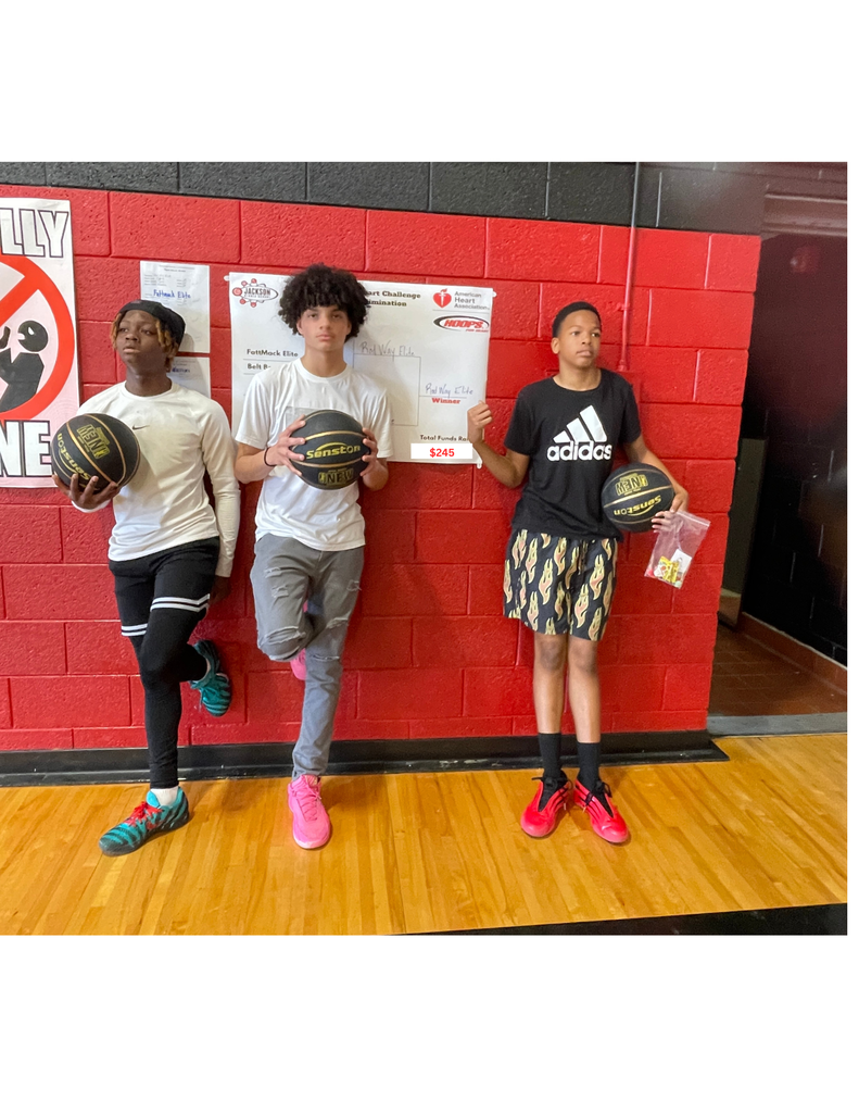 Hoops for Heart winning basketball 3 vs. 3 team