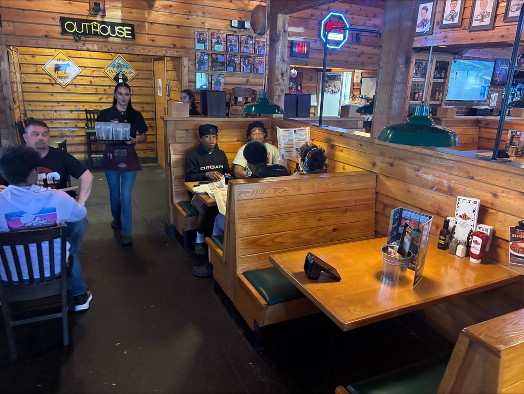 AVID boys out to lunch.