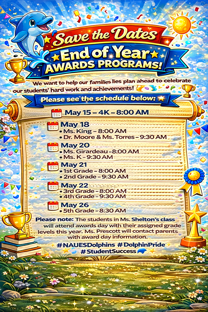 Save the Date End of Year Program Dates