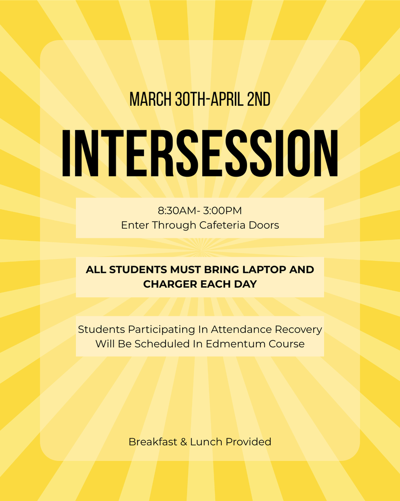 All students participating in intersession must bring laptop and charger each day.