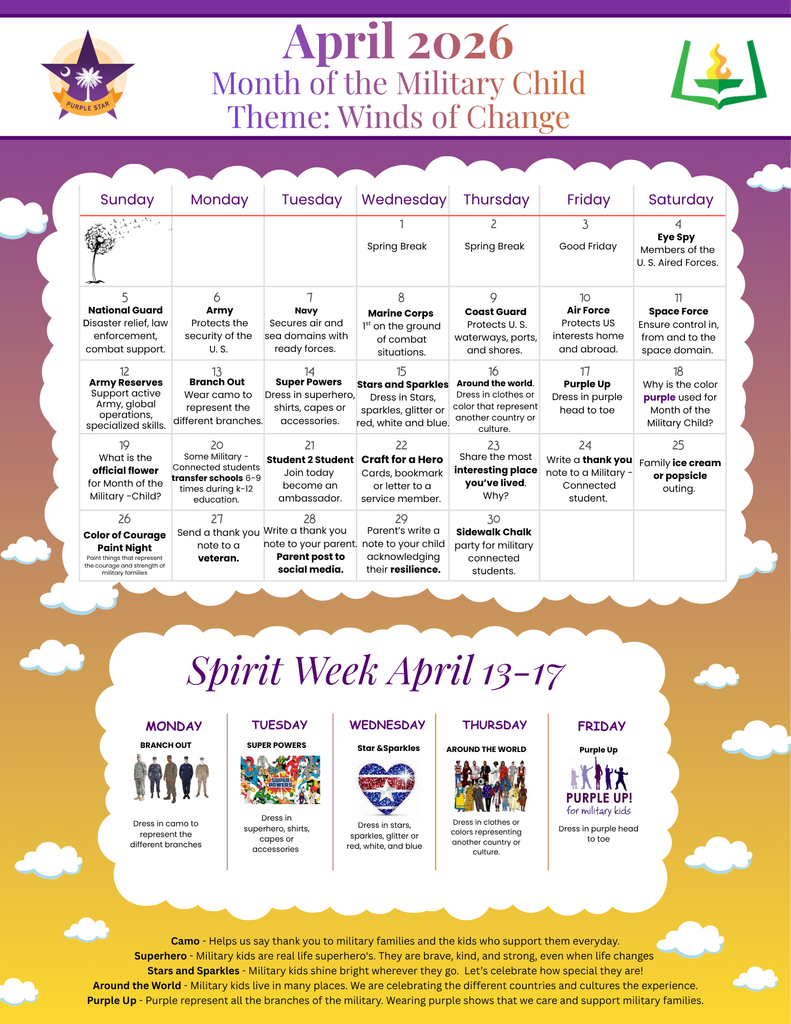 Please visit our Celebrating Military Children and Families at www.acpsd.net/purple-star