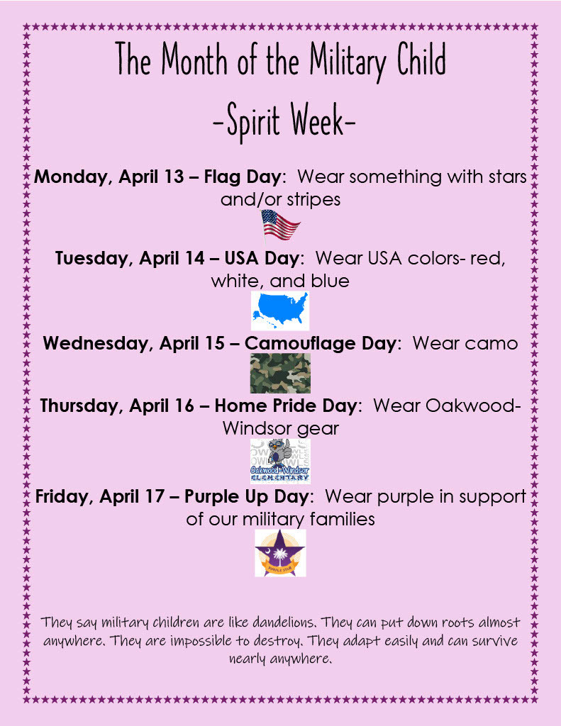 month of the military child spirit days