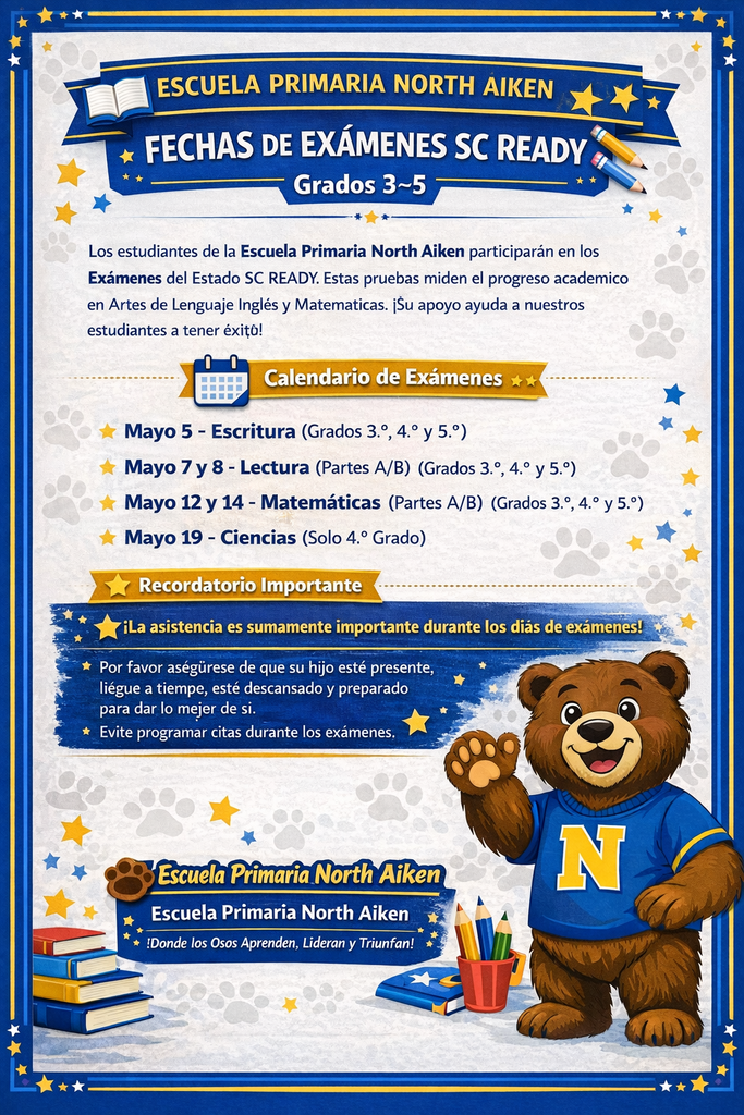 SC READY Testing Dates