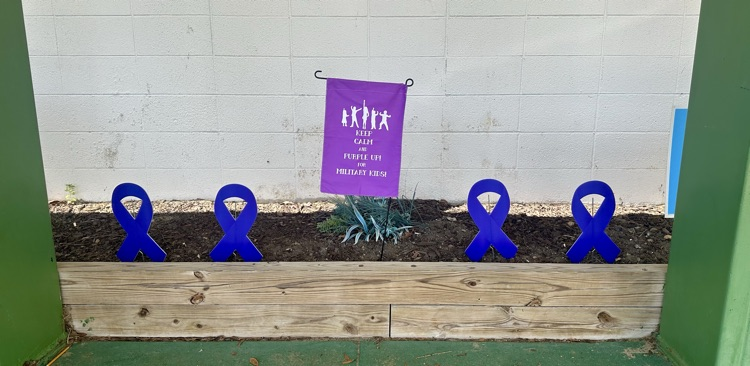 purple military child appreciation flag and purple flag