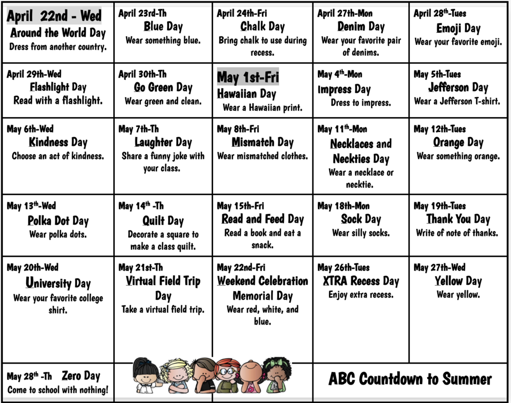 An image of a calendar of events.