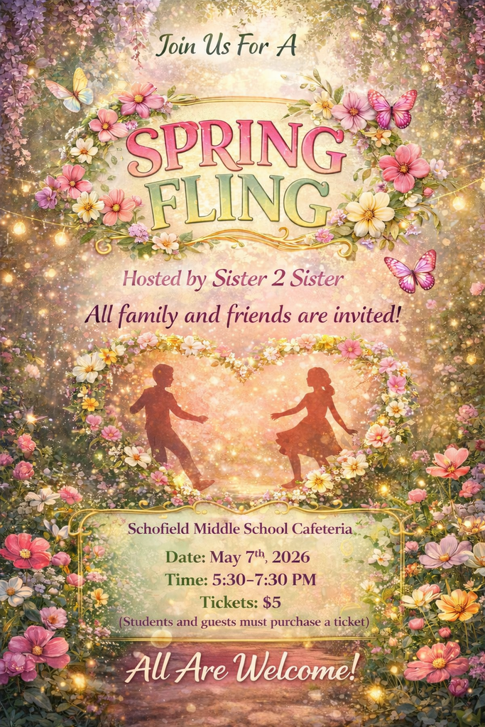 Flyer has a flower background with two kids dancing