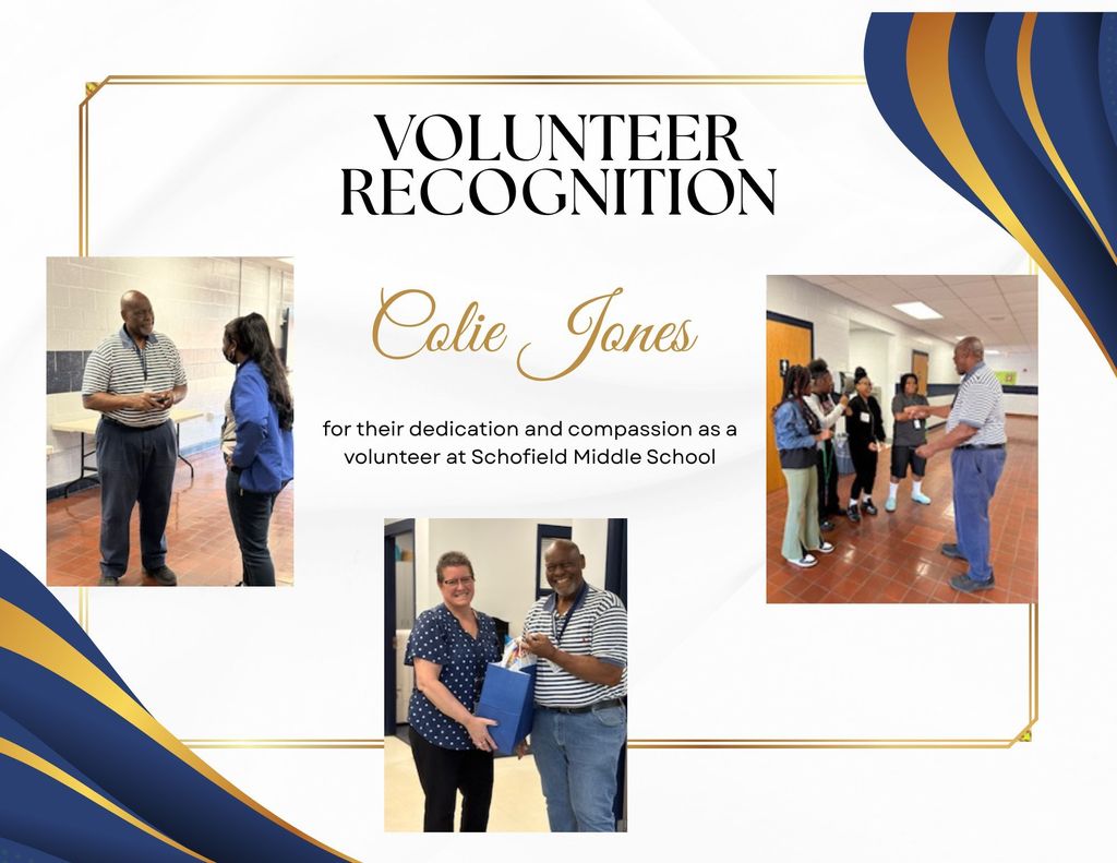 Flyer contains pictures of a adults and students talking