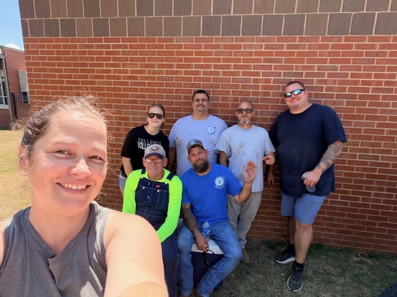 Group photo of First Baptist Church of Jackson, SC landscaping volunteers
