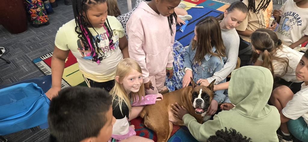 therapy dog Reba—visited Ms. Ryan’s 4th grade