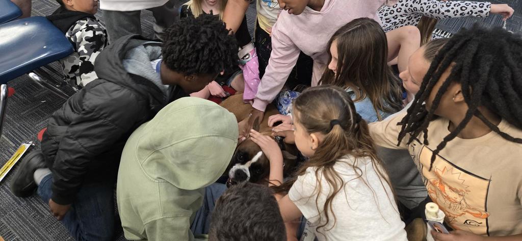 therapy dog Reba—visited Ms. Ryan’s 4th grade