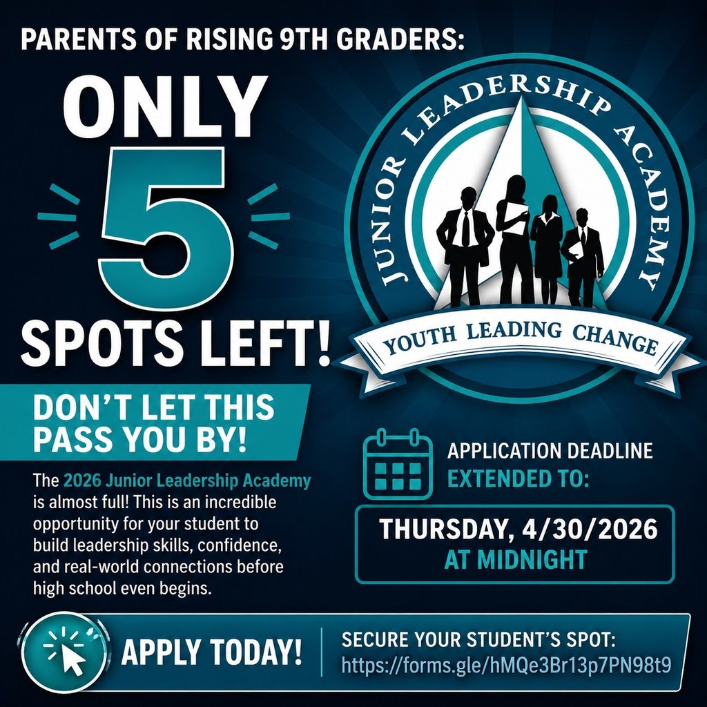 The North Augusta Chamber of Commerce is offering this tremendous opportunity for rising 9th graders. Take advantage today!