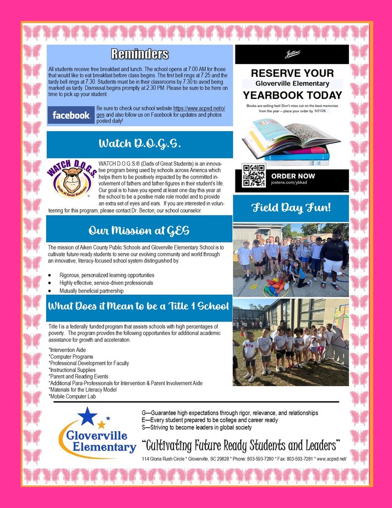 May Newsletter (Back)