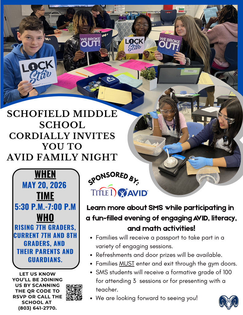 Flyer has pictures of students holding signs