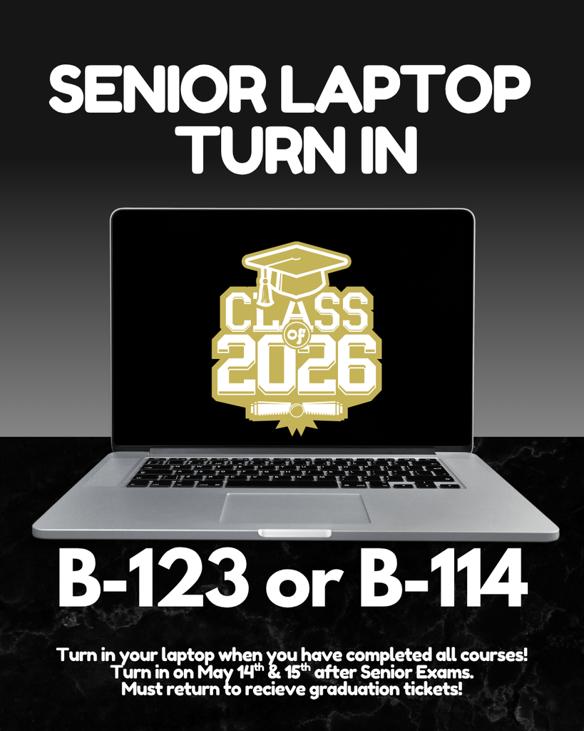 Laptop with Class of 2026 logo.