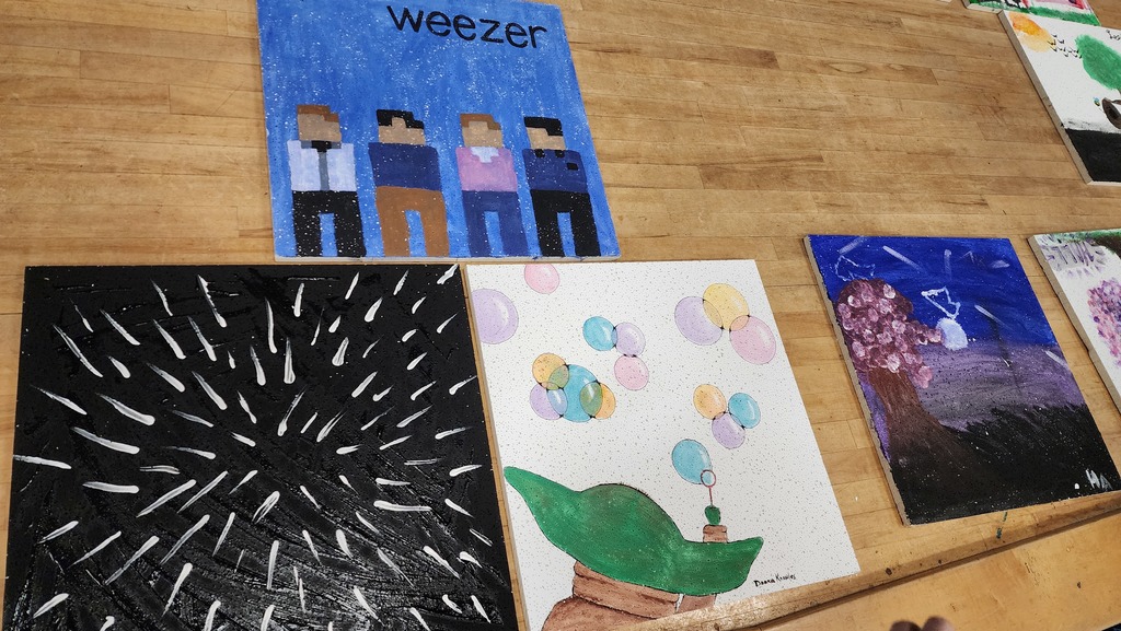 painted ceiling tiles