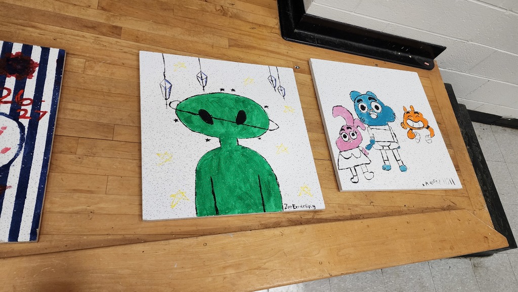 painted ceiling tiles