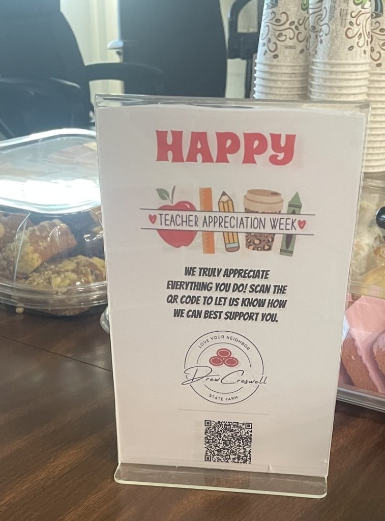 Flyer thanking teachers with State Farm Logo and QR Code.