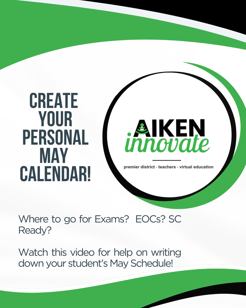 Thumbnail for a post helping families make a May Calendar for Aiken iNNOVATE.  