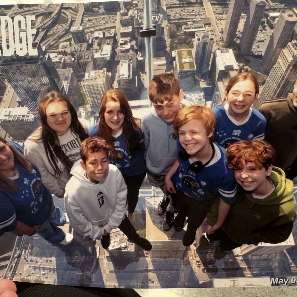 academic team on the sky deck of the willis tower