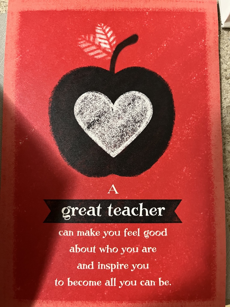 card with a greeting about a great teacher