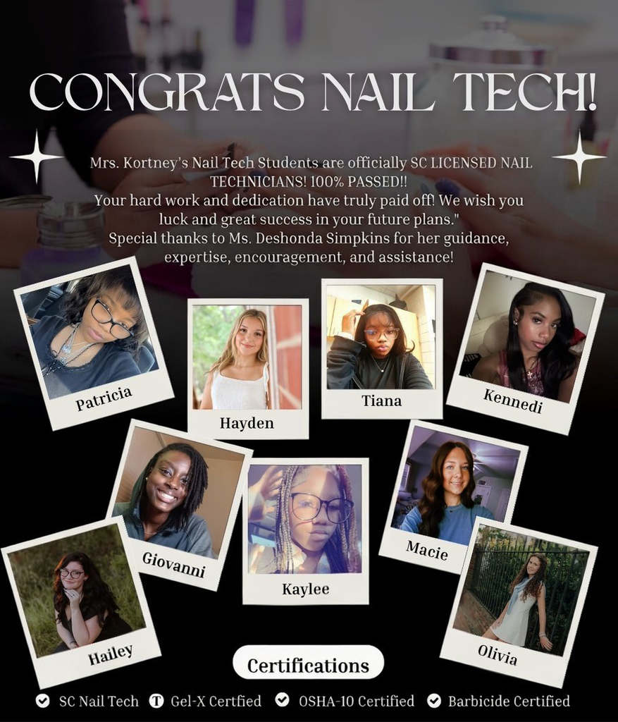 image highlighting nail tech students who earned certifications