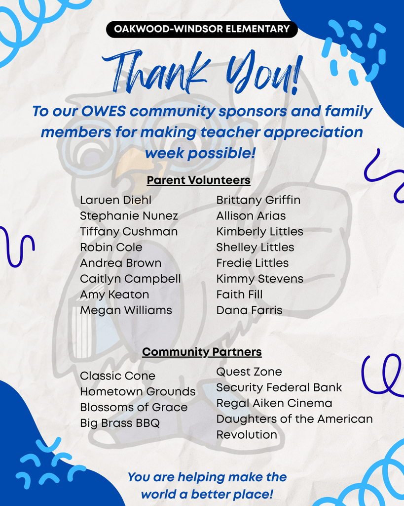 Thank  you community partners list