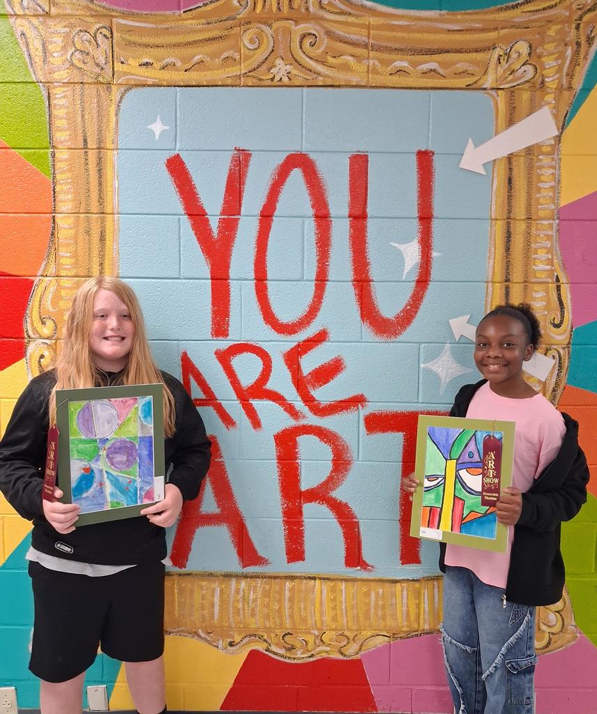 Students who won Honorable Mention at the Aiken County Public School's art show