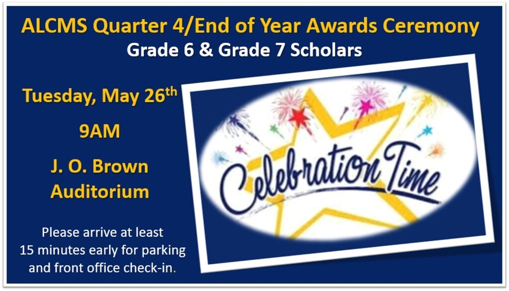 Flyer Announcement for ALCMS Quarter 4/End of Year Awards Ceremony - 6th and 7th