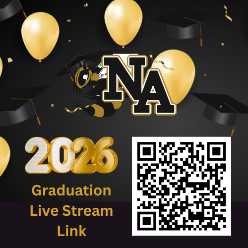 QR Code with Jacket Logo and balloons and grad cap.