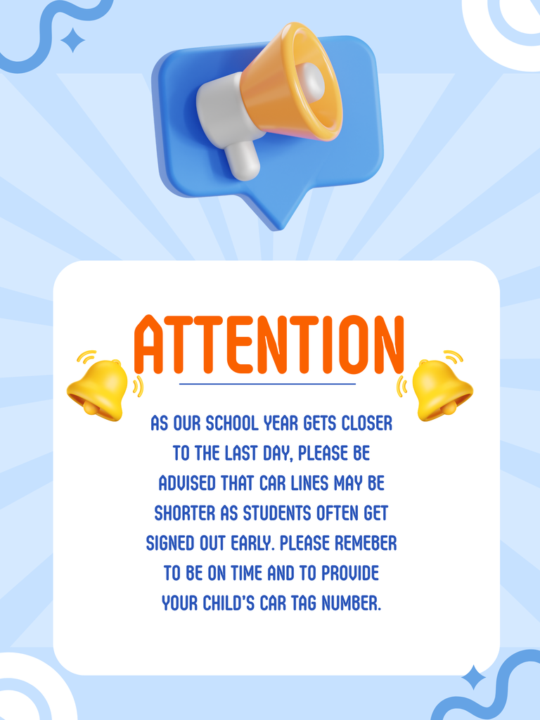 A flyer with a blue background and an image of a megaphone.