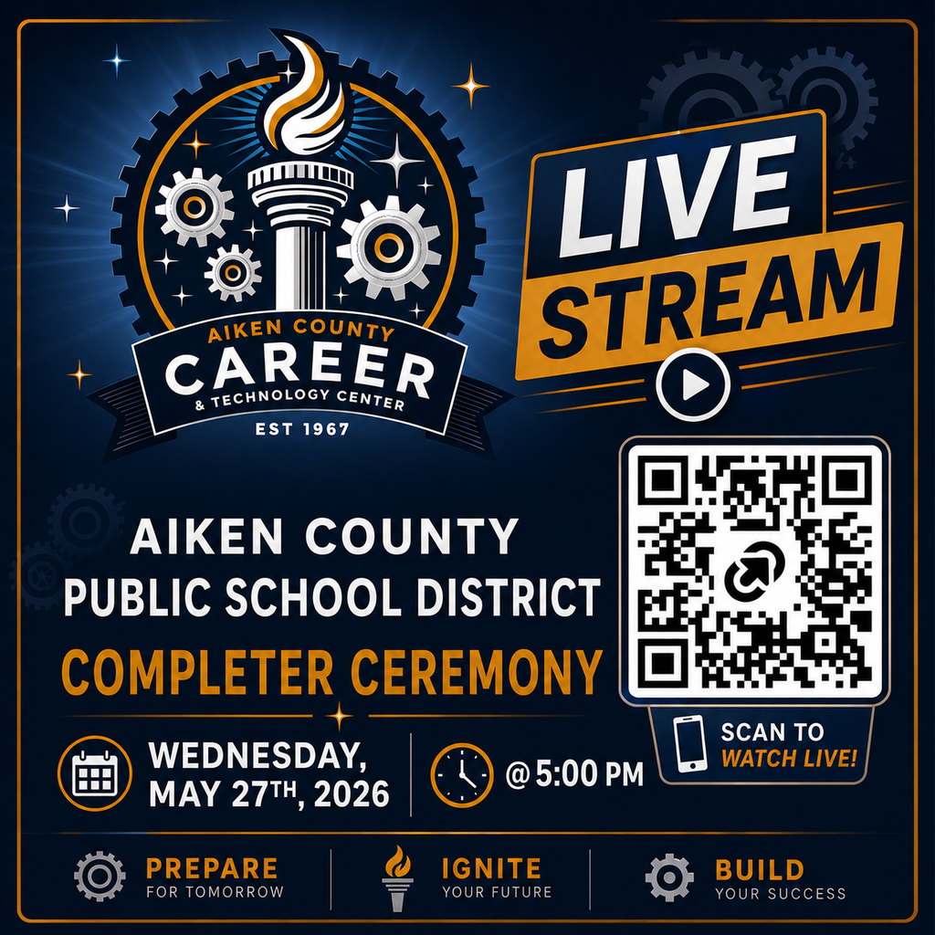 image containing livestream information for the CTE completer ceremony