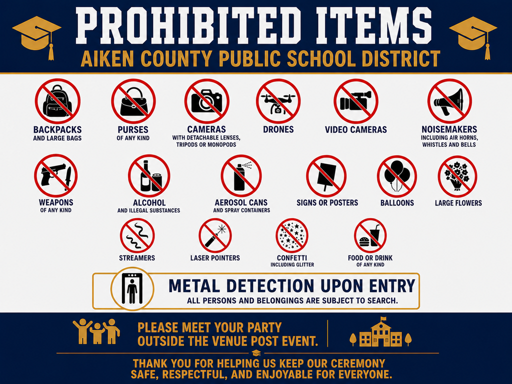 Prohibited Items for Graduation